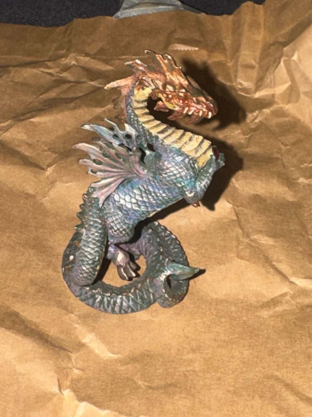 Franklin Mint 1989 Dragon King Figurine Mystic Crystal Pewter